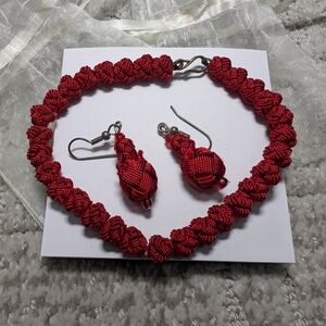 Scarlet Knotted Necklace Set